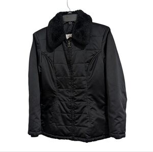 Jones New York Jacket Faux Fur Collar Black Woman's S